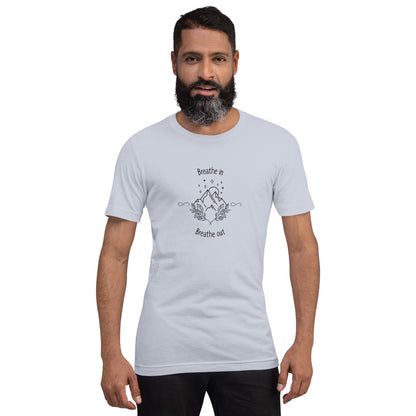 Exhale T-Shirt - Left Placement product image 1 in Pink, size S, with front view and left placement.