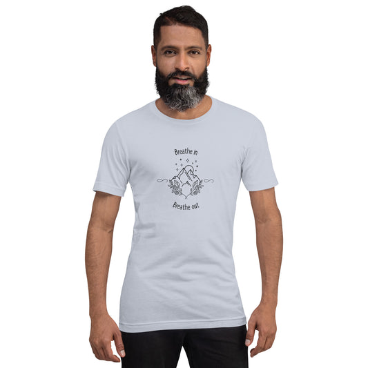 Exhale T-Shirt - Left Placement product image 1 in Pink, size S, with front view and left placement.
