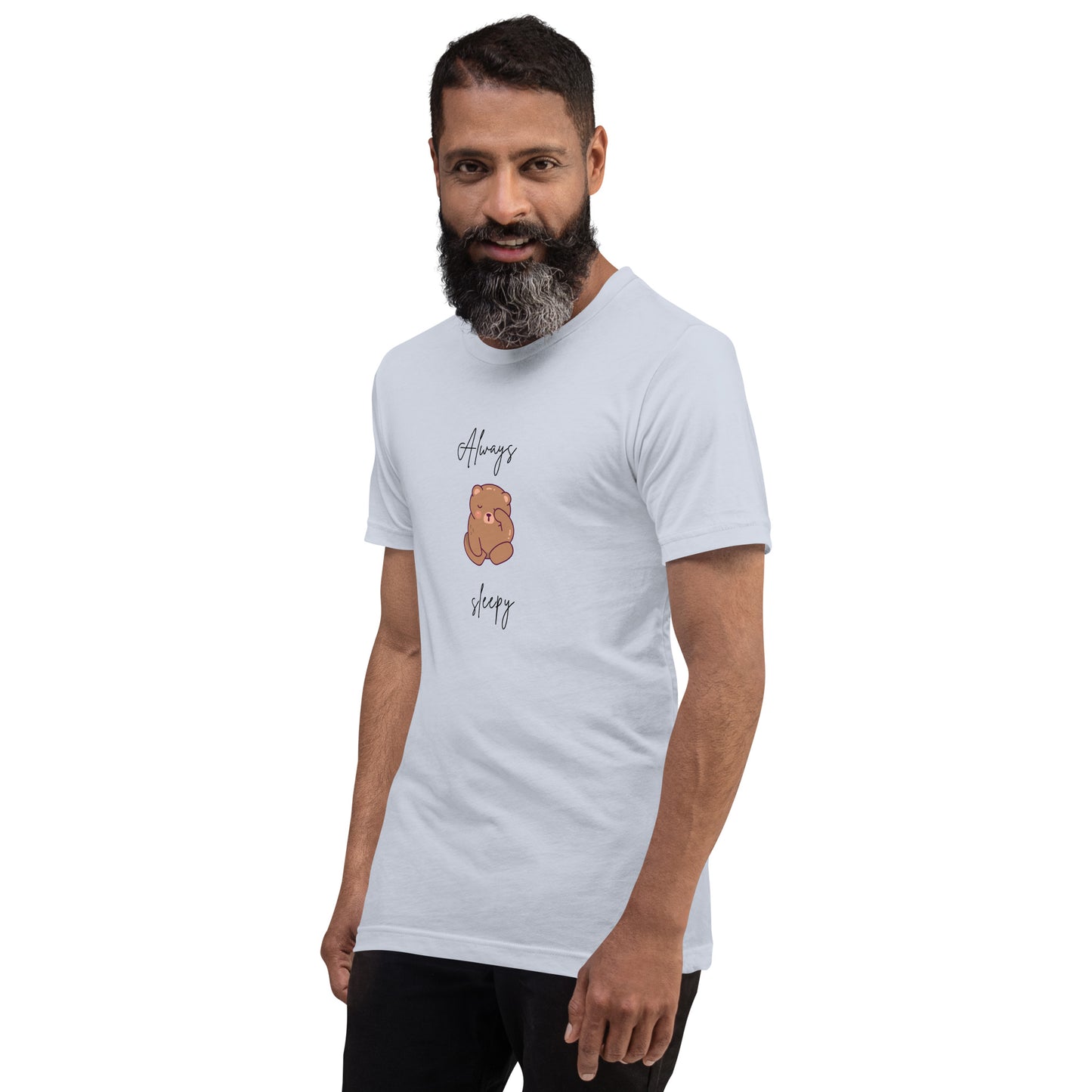 Nightcall T-Shirt - Left Placement image 7 in Athletic Heather, size M, showing front view, left-side angle for the Always Sleepy design.