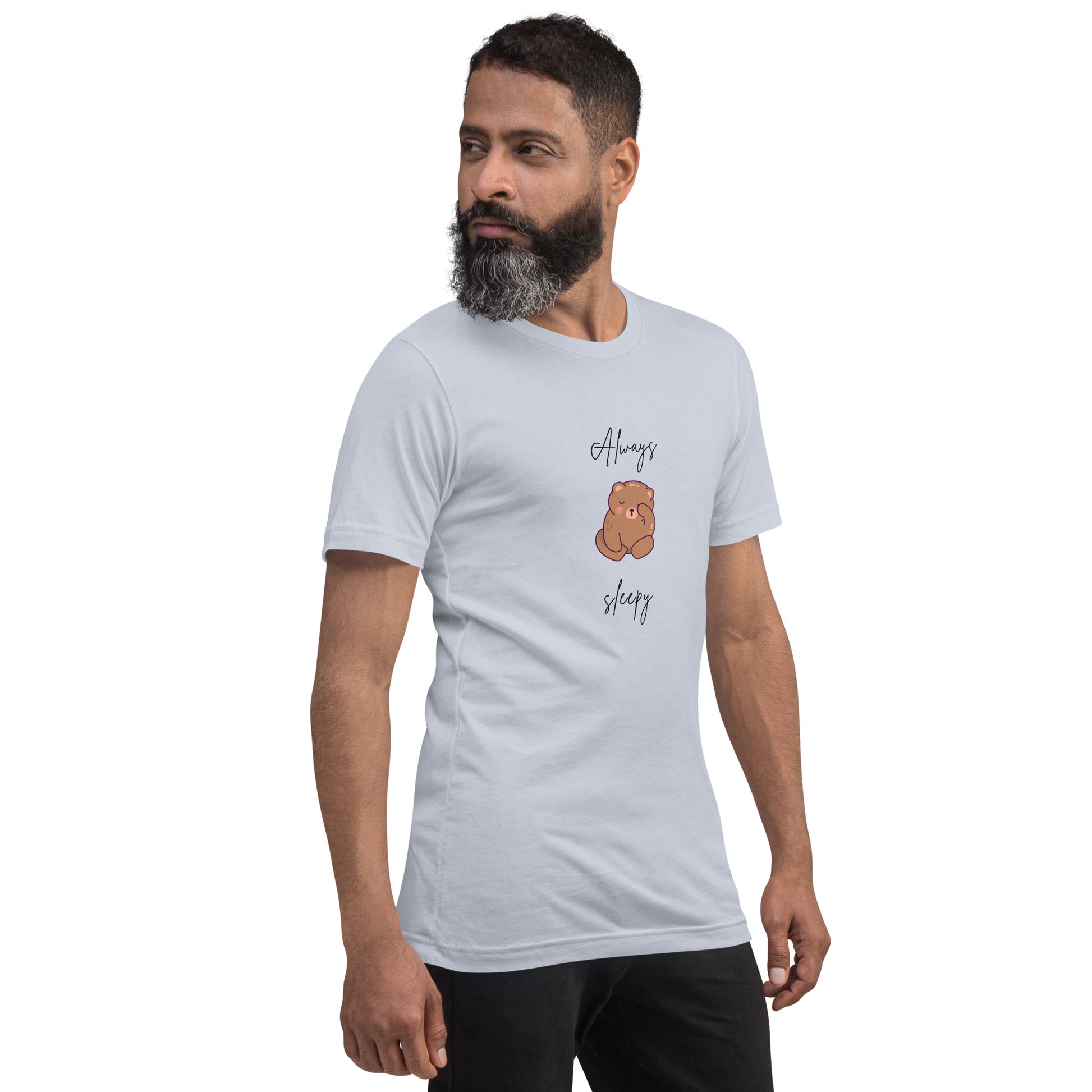 Nightcall T-Shirt - Left Placement product image 8 in Athletic Heather, size L, with front view, right-side angle and left placement.
