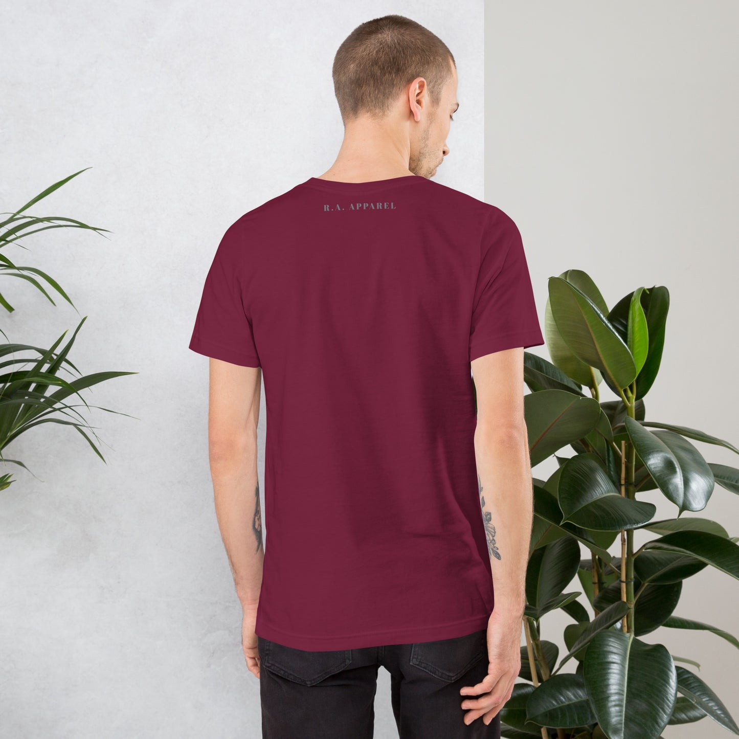 Noelle T-Shirt - Left Placement product image 8 in Black Heather, size 4XL, with back view and left placement.