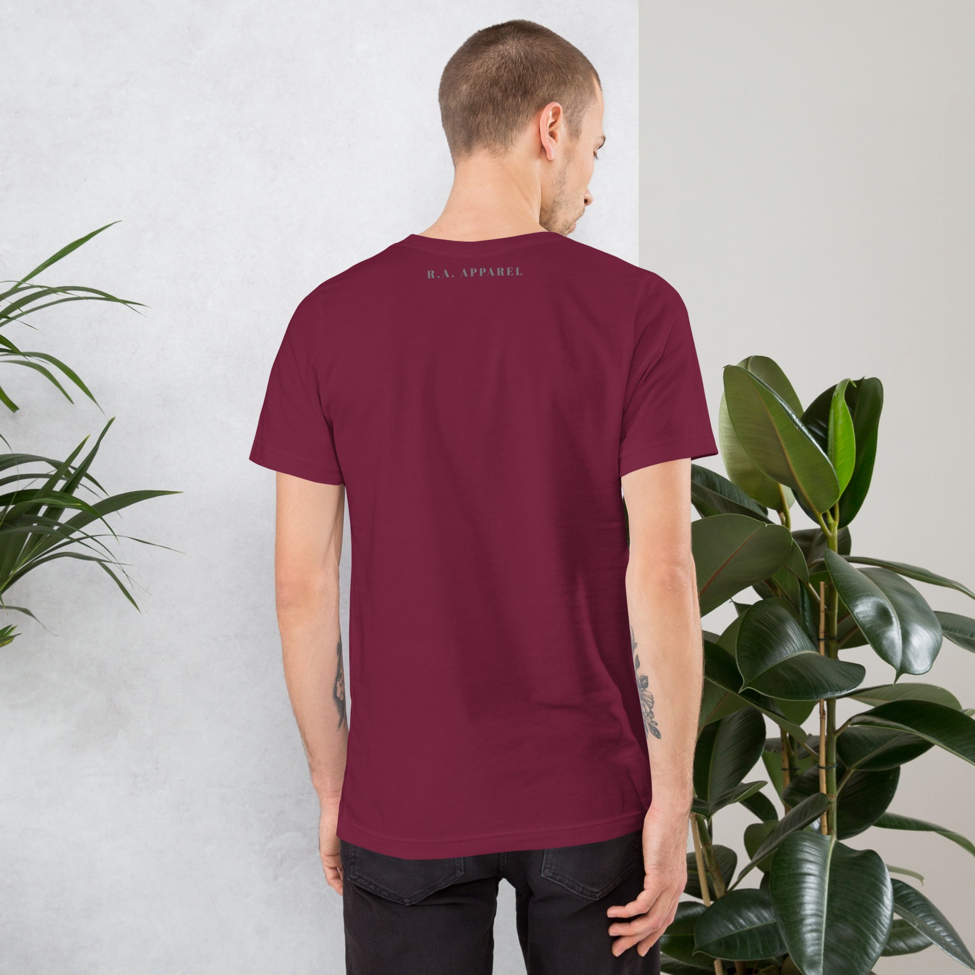 Noelle T-Shirt - Left Placement product image 8 in Black Heather, size 4XL, with back view and left placement.