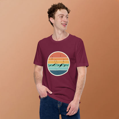 Image 10 of Black Summitline T-Shirt - Left Placement, size L, with Mountain Range artwork visible in front view.