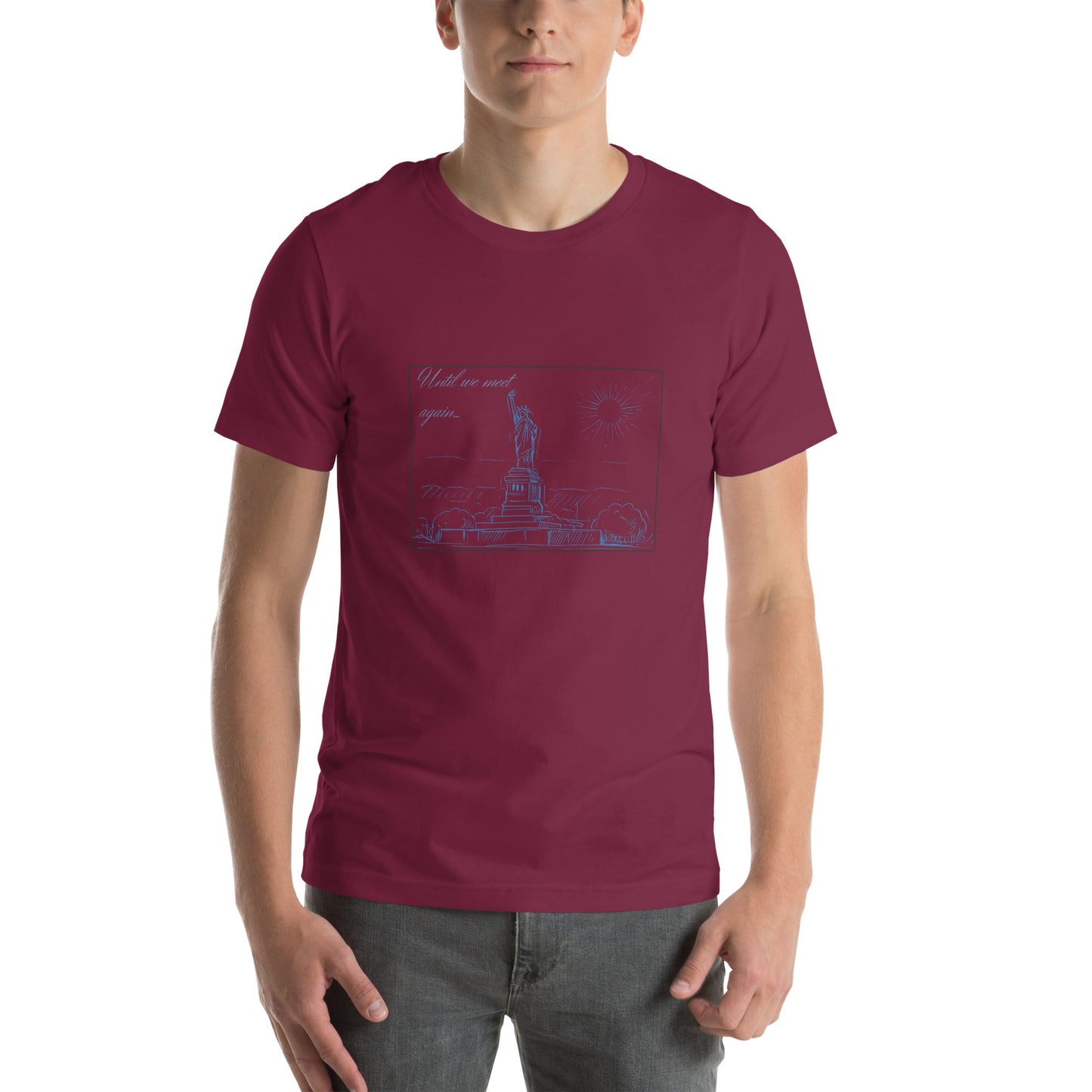 Image 8 of Black Farewell Bloom T-Shirt - Left Placement, size S, with Until We Meet Again artwork visible in front view.