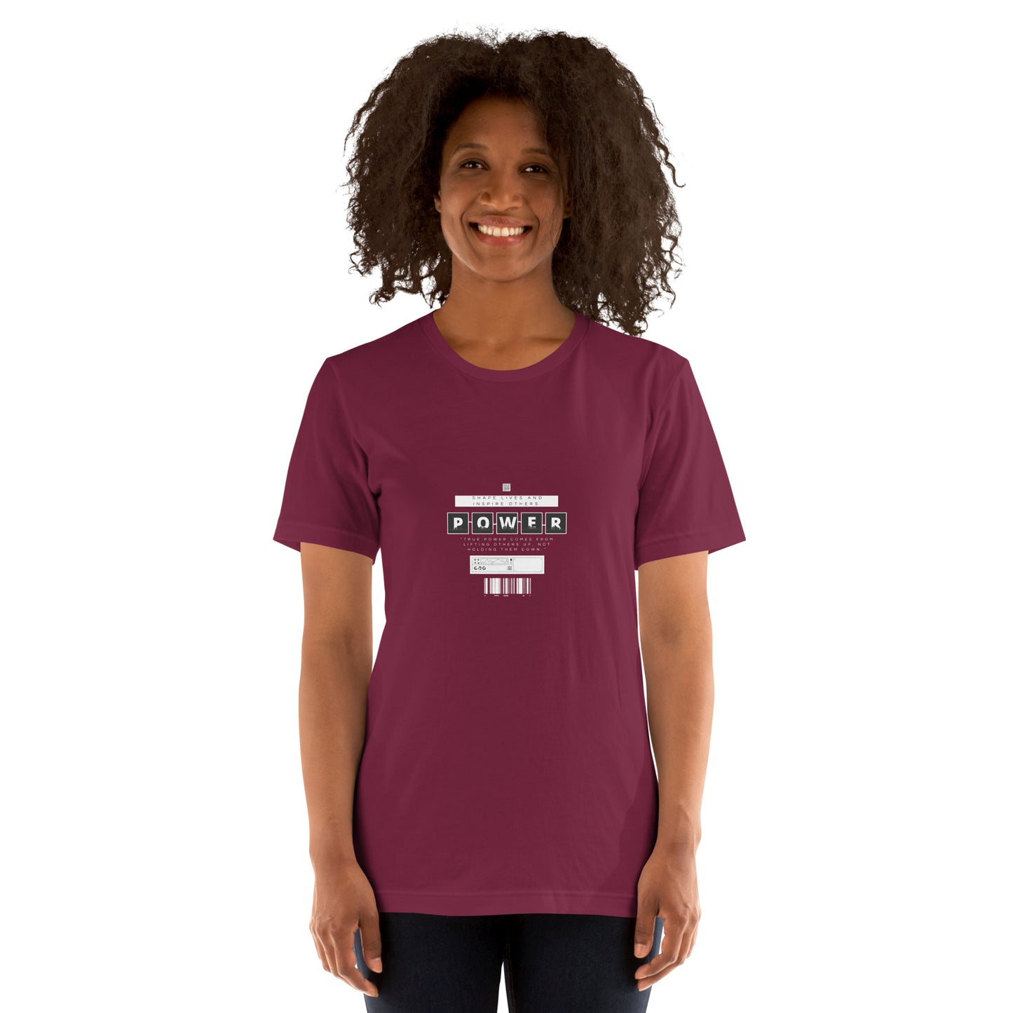 Impact Form T-Shirt - Left Placement image 7: Black Heather version, size 4XL with front view of the Shape Lives range.