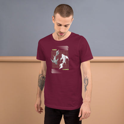 Equinoxe T-Shirt by R.A. Apparel, image 17, front view, Cardinal, size M, design placement.
