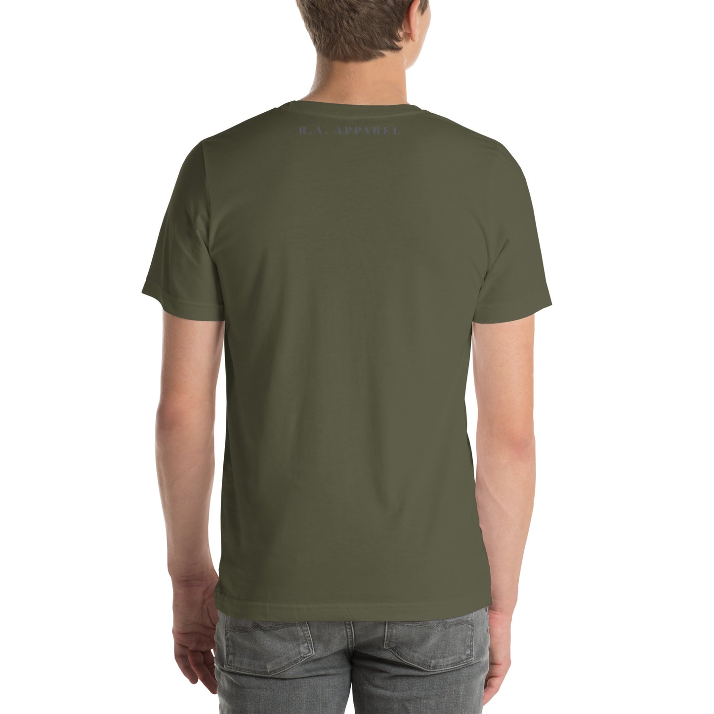 After Five T-Shirt - Left Placement image 24: Berry version, size 4XL with back view of the 5 O'Clock range.
