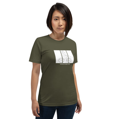 Image 37 of Heather Forest Ever After T-Shirt - Left Placement, size L, with Happily Ever After artwork visible in front view.