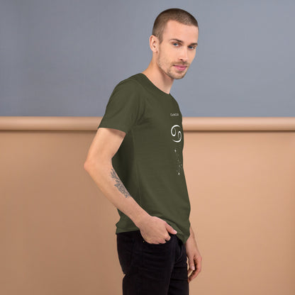 Moonhaven T-Shirt by R.A. Apparel, image 72, right-side angle, Forest, size M, design placement.