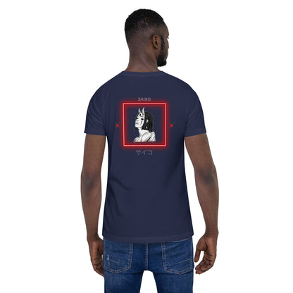 Saiko T-Shirt - Left Placement 34 product image 11 in Black, size XL, with back view and left placement.