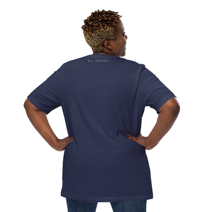 Image 7 of Black Heather Saiko T-Shirt - Left Placement 33, size 4XL, with Saiko artwork visible in back view.