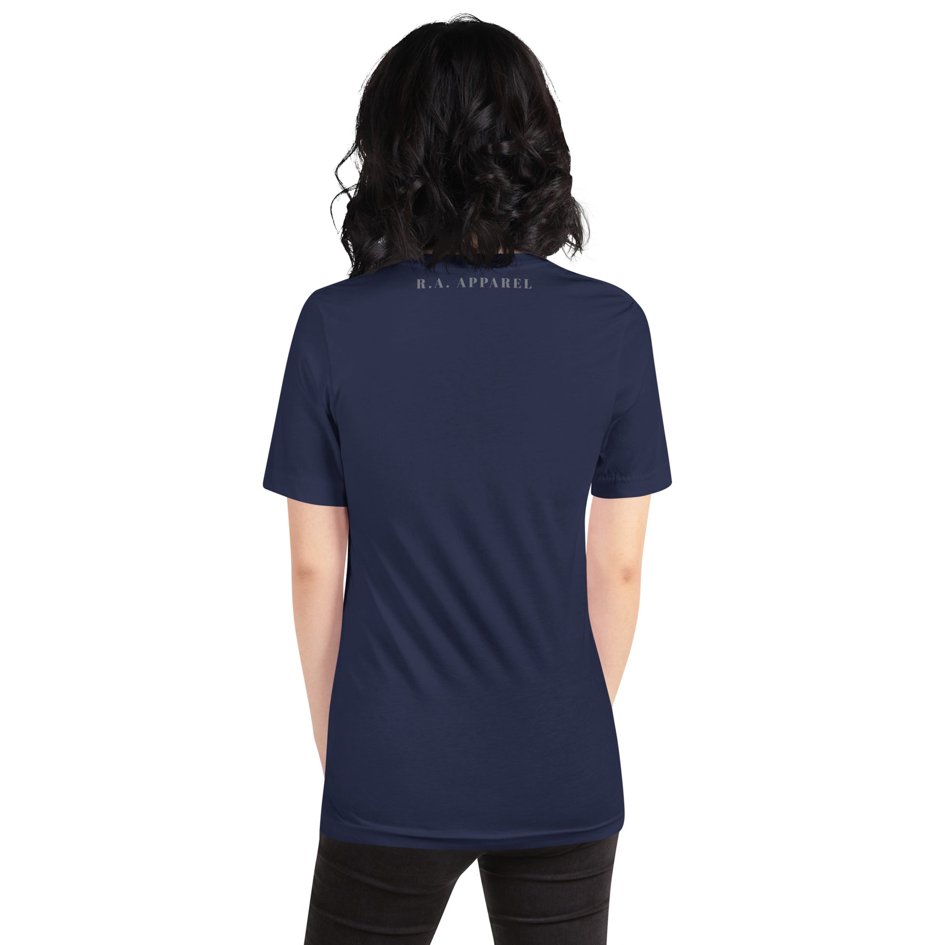 Quiet Peace T-Shirt - Left Placement by R.A. Apparel, image 11, back view, Black, size XL, left placement.