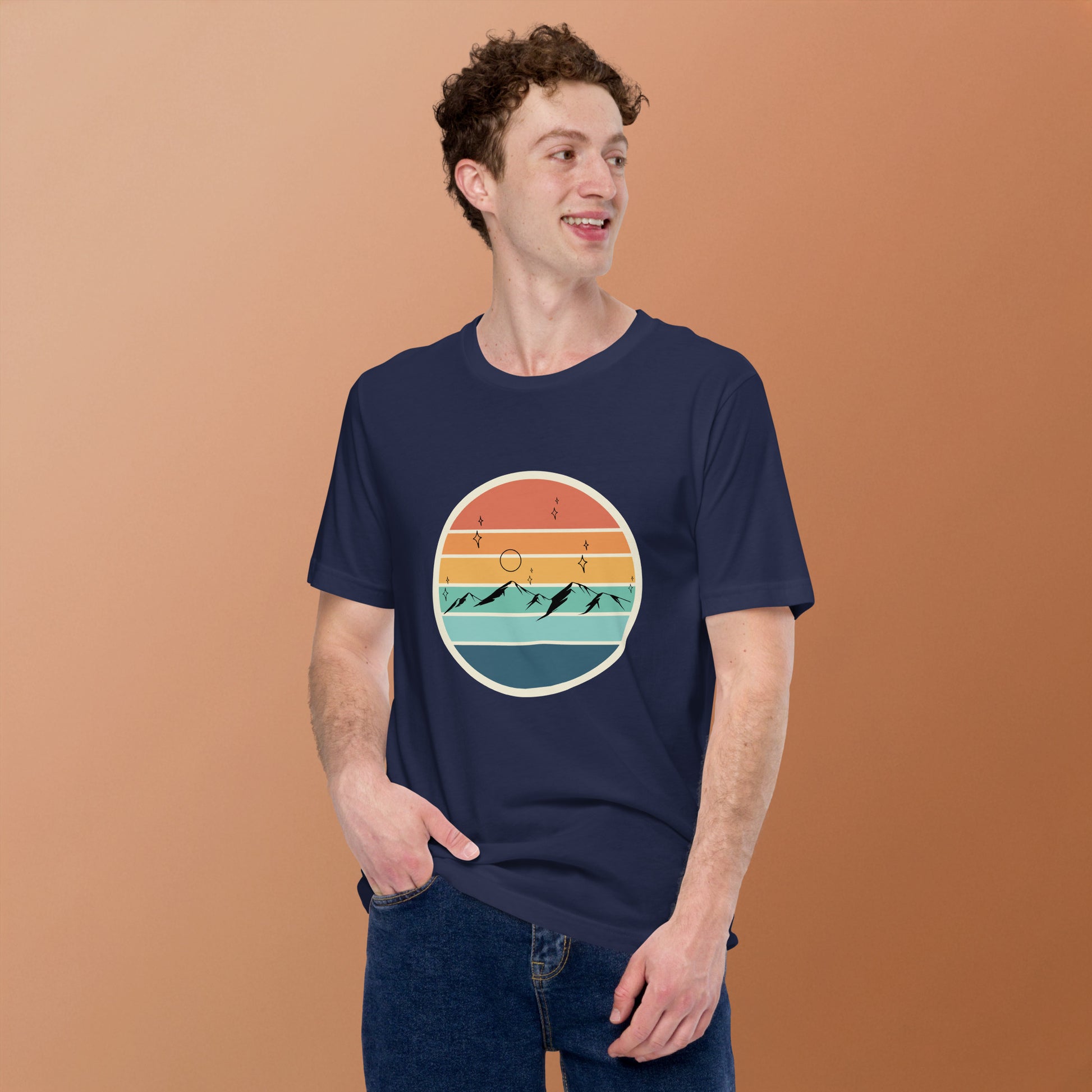 Summitline T-Shirt - Left Placement image 12: Black version, size 2XL with front view of the Mountain Range range.