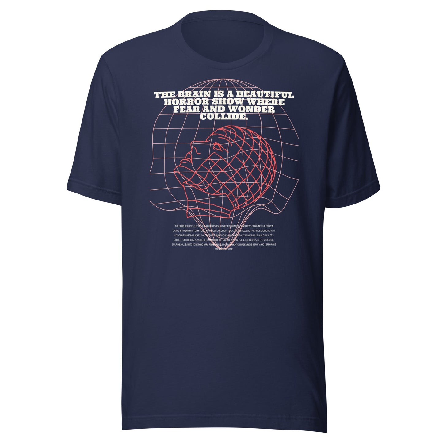 Image 4 of Black Heather Fractured Process T-Shirt - Left Placement, size XL, with Process of Insanity artwork visible in front view.