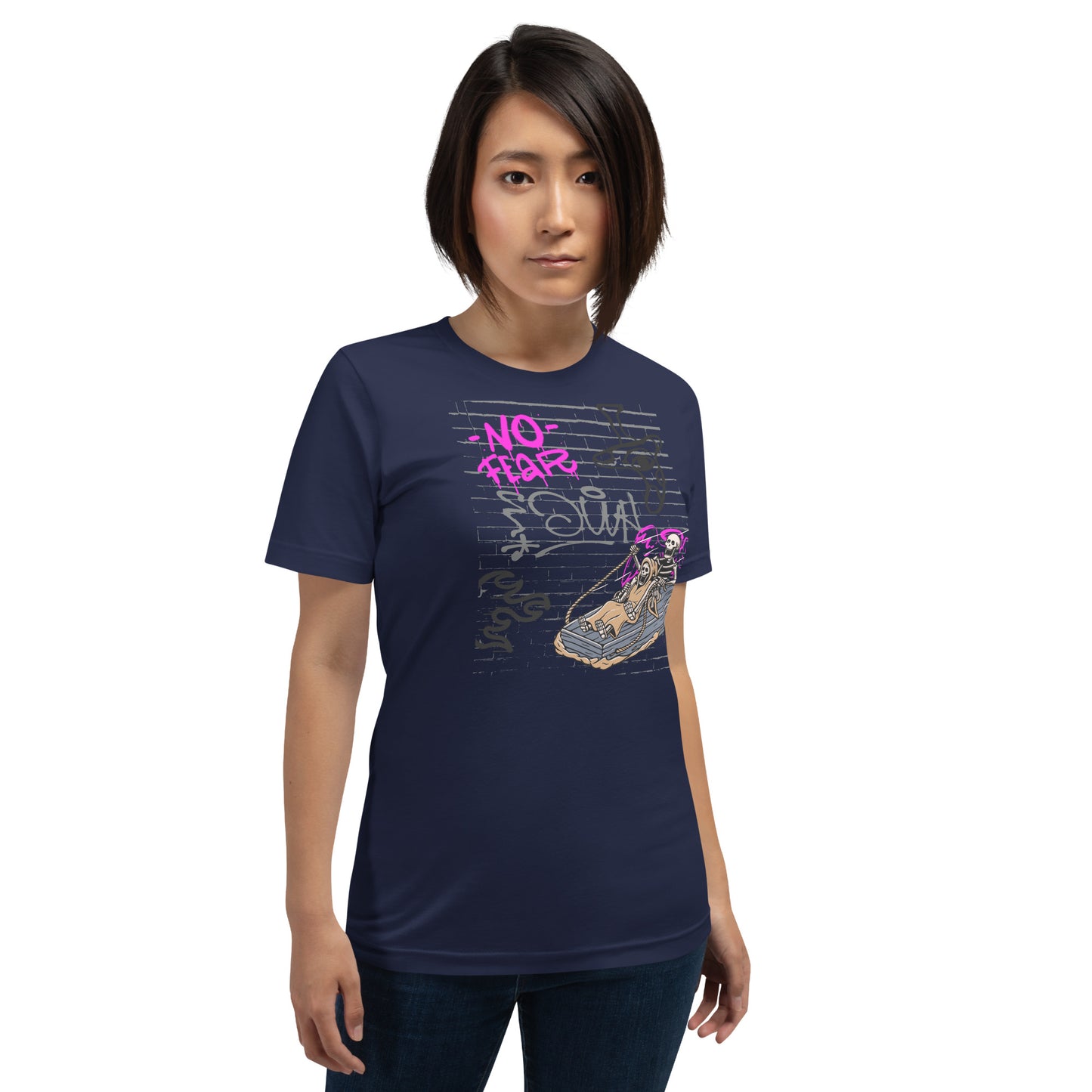 Fearless T-Shirt - Left Placement image 13: Vintage Black version, size XS with front view of the No Fear range.