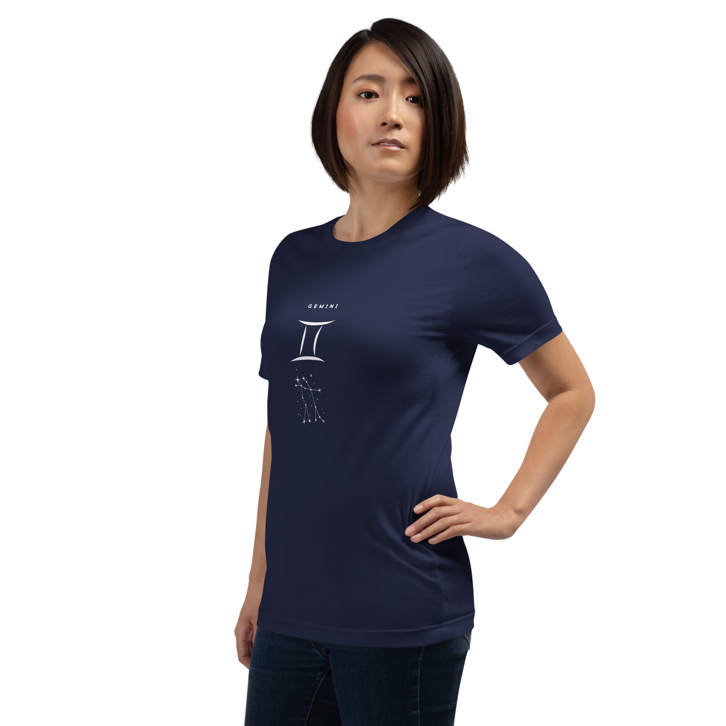 Twin Signal T-Shirt - Left Placement image 28 in Heather Emerald, size L, showing front view, left-side angle for the Gemini design.