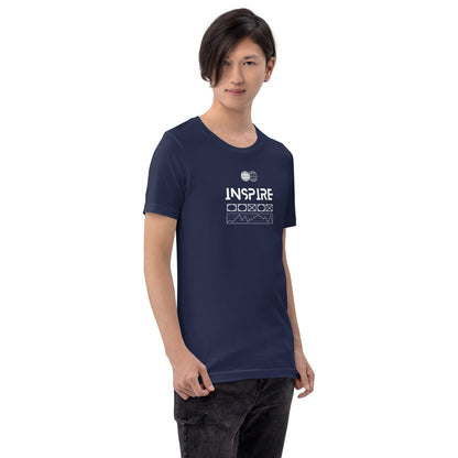 Inspireline T-Shirt - Left Placement image 12: Black version, size 2XL with front view, right-side angle of the Inspire range.