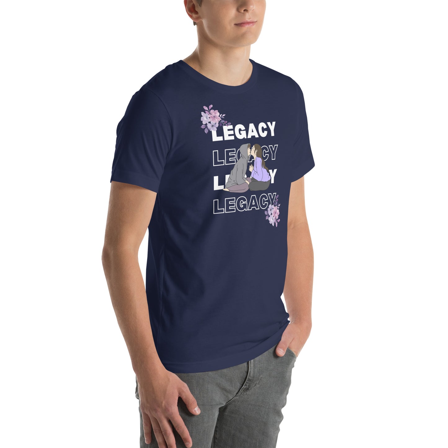 Heirloom T-Shirt - Left Placement product image 8 in Black, size M, with front view, right-side angle and left placement.