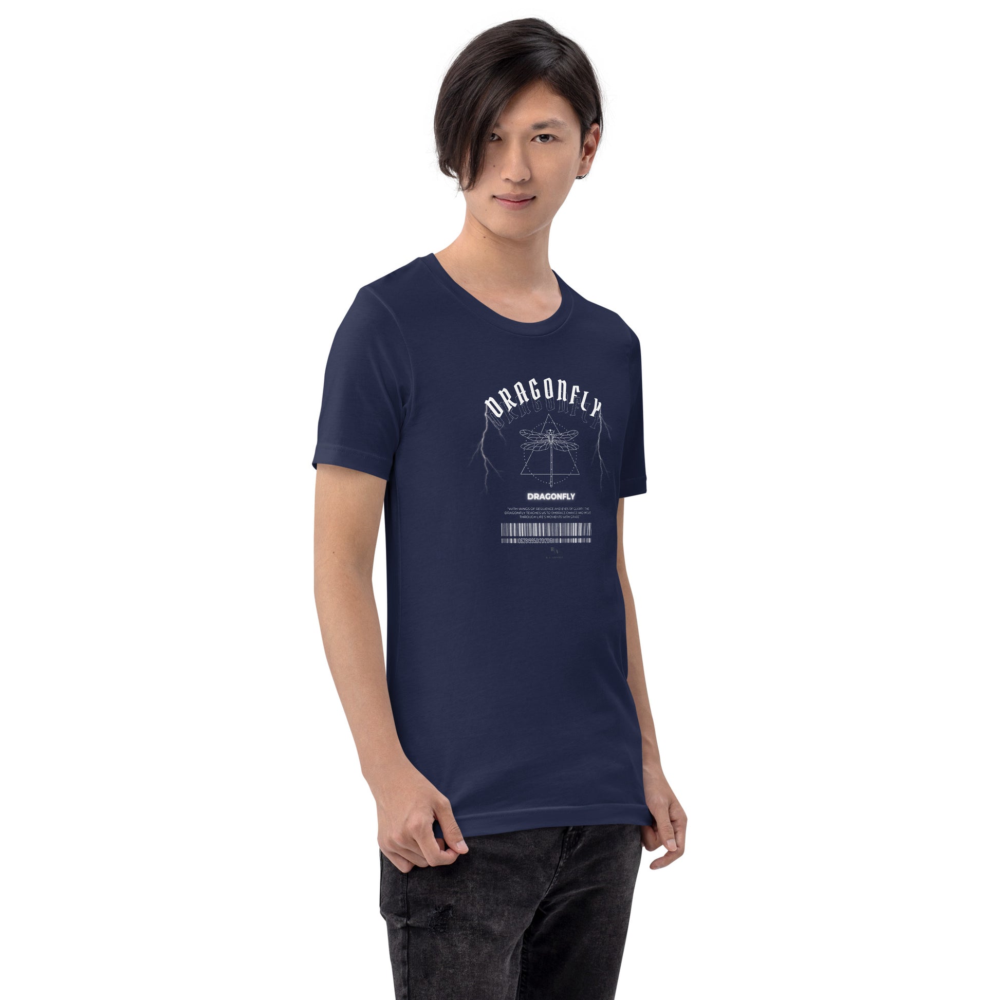 Dragonfly T-Shirt - Left Placement product image 12 in Vintage Black, size S, with front view, right-side angle and left placement.