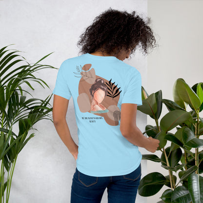 Blind Signal T-Shirt - Left Placement 41 by R.A. Apparel, image 8, back view, Heather Prism Mint, size L, left placement.