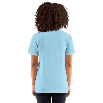 Breathing Room T-Shirt - Left Placement image 11 in Heather Prism Peach, size XL, showing back view for the Just Breathe design.