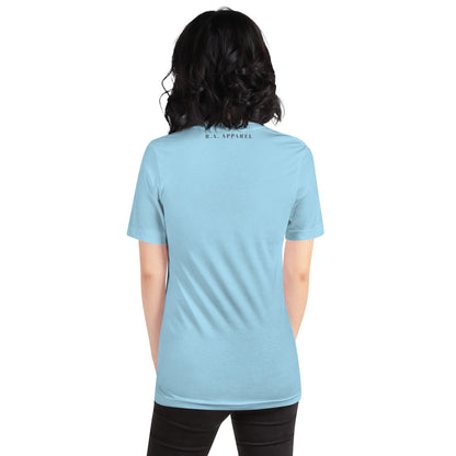 Image 17 of Ocean Blue Evolution T-Shirt - Left Placement, size L, with Evolution artwork visible in back view.