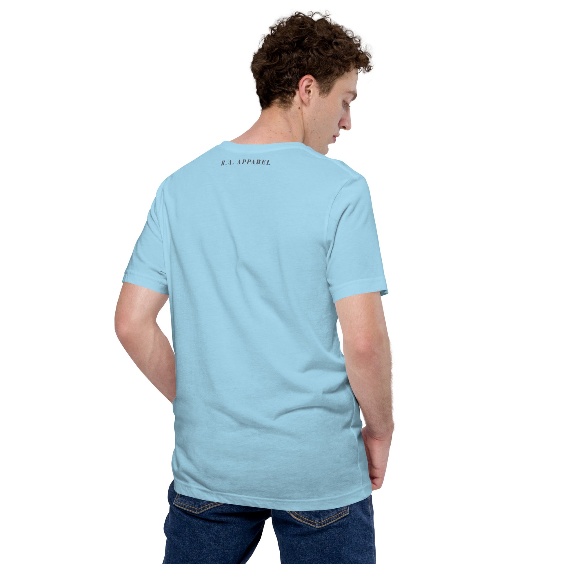 Growthline T-Shirt - Left Placement image 8: Athletic Heather version, size L with back view of the Growth range.