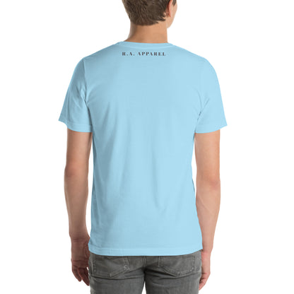 Avenor T-Shirt product image 104 in selected colour, with back view and design placement.