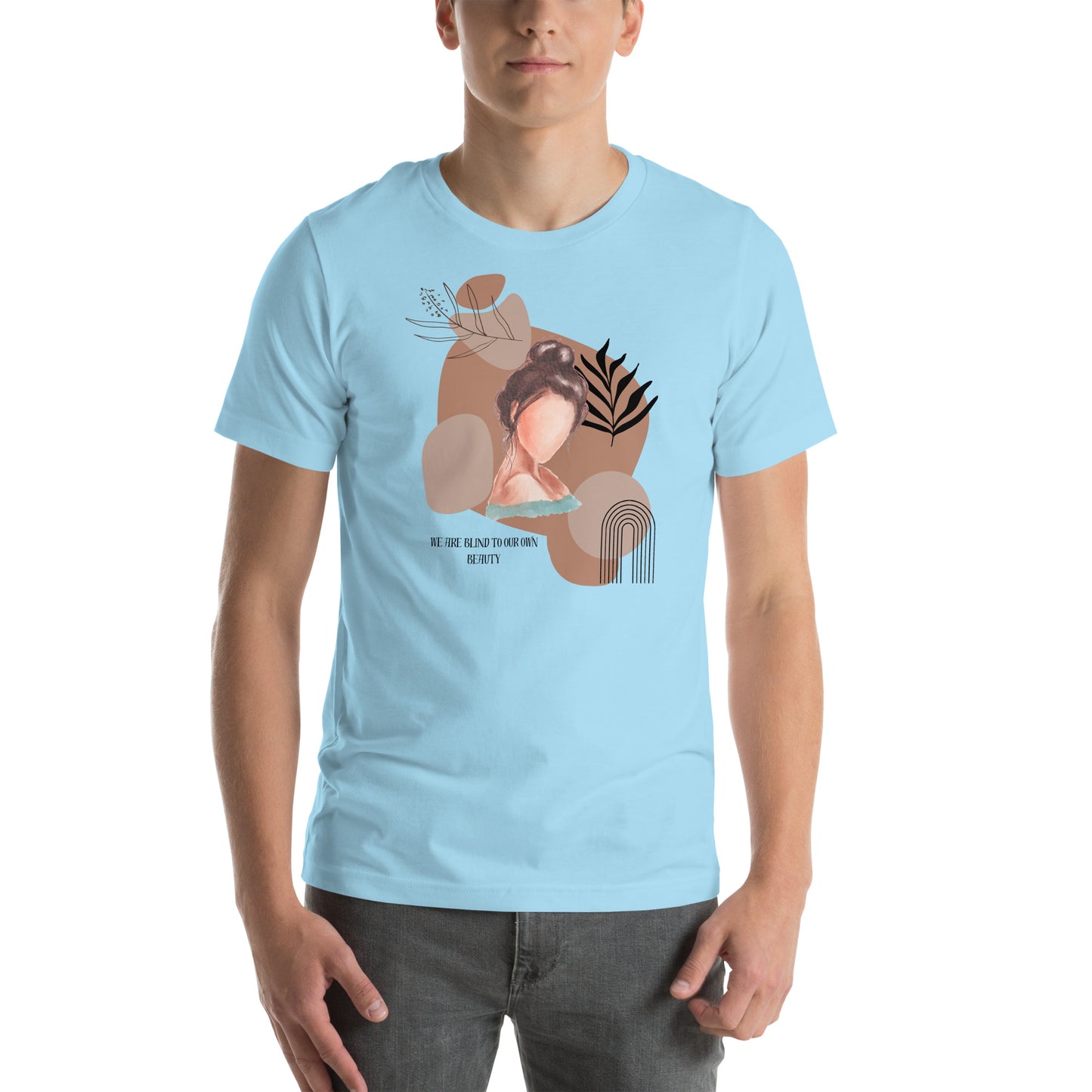 Blind Signal T-Shirt - Left Placement 40 image 7: Heather Prism Peach version, size 4XL with front view of the We Are Blind range.