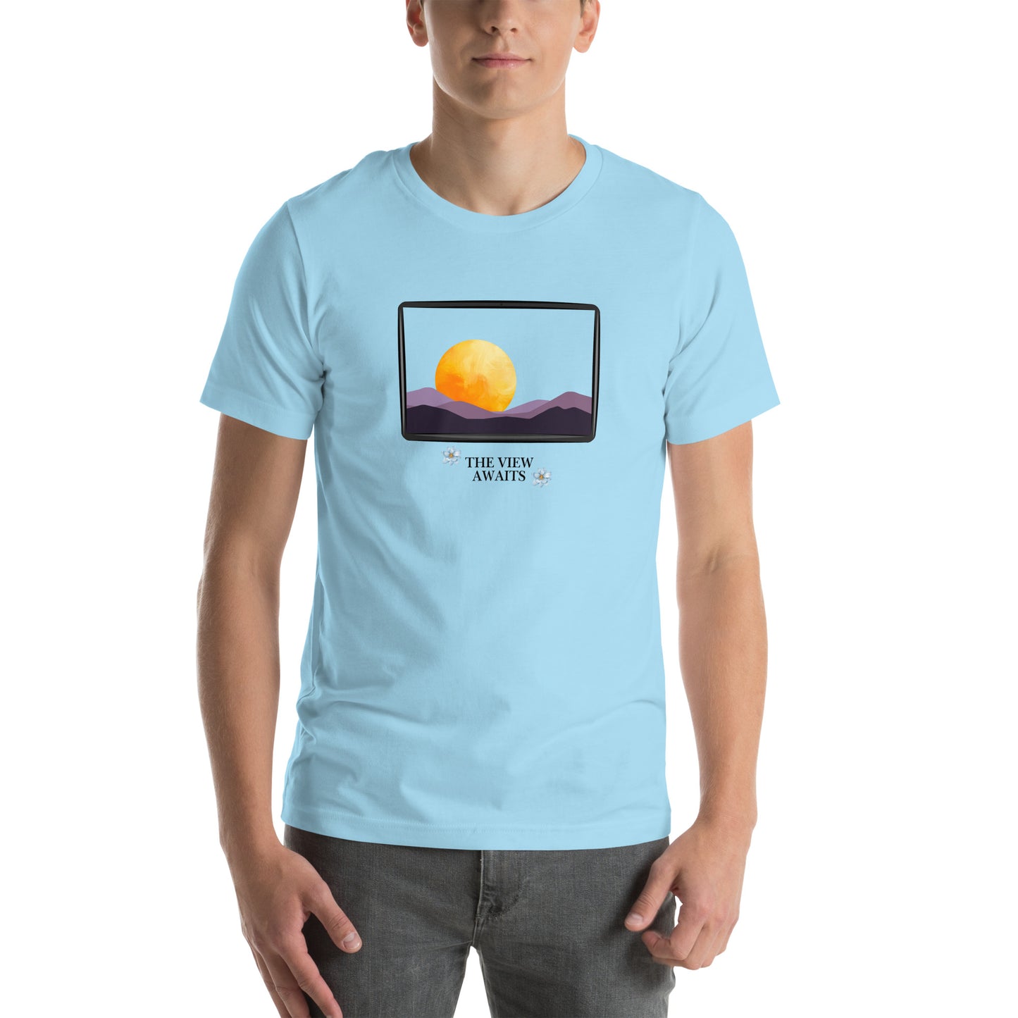 Avenor T-Shirt image 103 in selected colour, showing front view for the The View Awaits design.