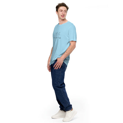 Growthline T-Shirt - Left Placement image 7: Athletic Heather version, size M with front view, left-side angle of the Growth range.
