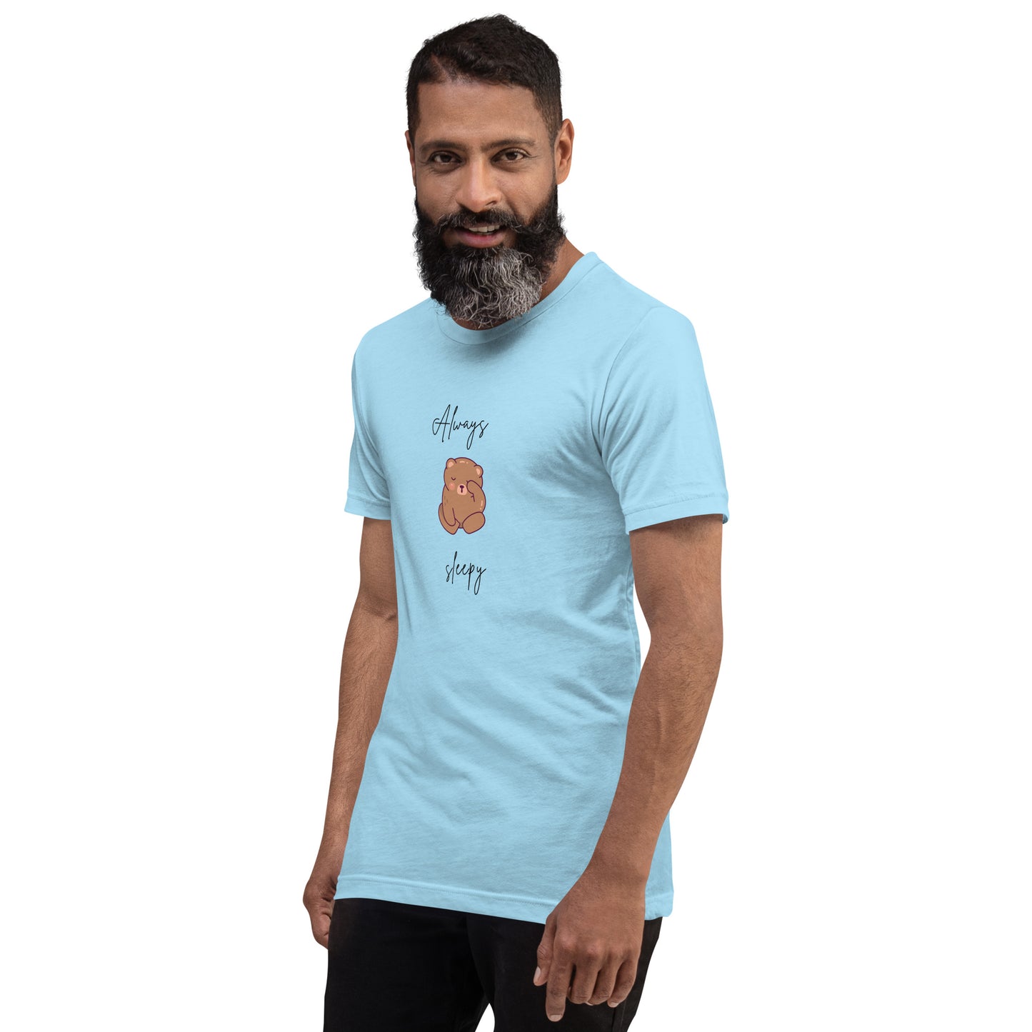 Nightcall T-Shirt - Left Placement image 11 in Light Blue, size S, showing front view, left-side angle for the Always Sleepy design.