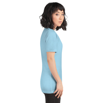 Evolution T-Shirt - Left Placement image 18: Ocean Blue version, size XL with right-side angle of the Evolution range.