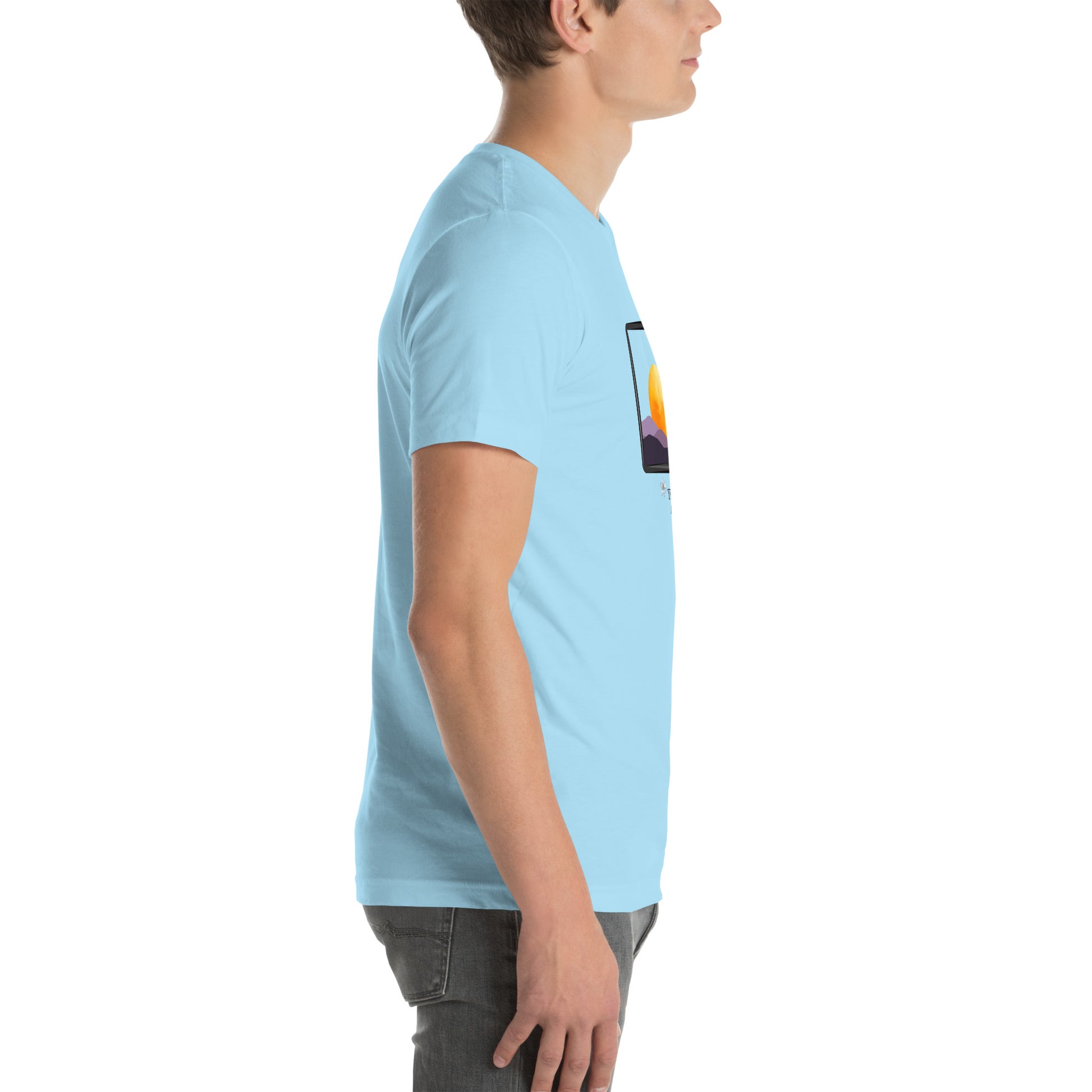 Avenor T-Shirt image 107 in selected colour, showing right-side angle for the The View Awaits design.