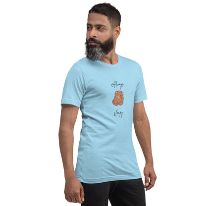 Nightcall T-Shirt - Left Placement by R.A. Apparel, image 12, front view, right-side angle, Light Blue, size M, left placement.