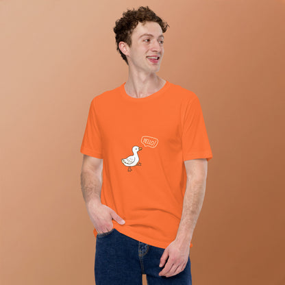 Quacksy T-Shirt product image 70 in Orange, size 2XL, with front view and design placement.