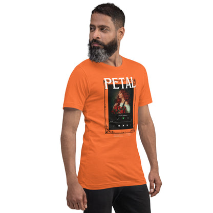 Petaline T-Shirt by R.A. Apparel, image 68, front view, right-side angle, Aqua, size L, design placement.
