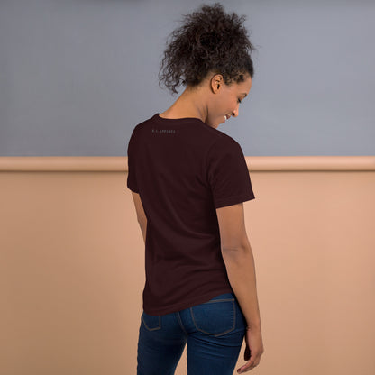 Afterhours T-Shirt - Left Placement image 24: Oxblood Black version, size 3XL with back view of the Night Life range.