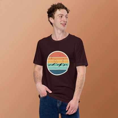 Summitline T-Shirt - Left Placement image 28: Navy version, size 4XL with front view of the Mountain Range range.