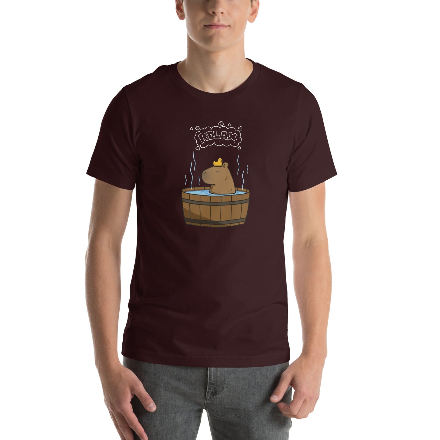 Slow Hour T-Shirt - Left Placement by R.A. Apparel, image 3, front view, Black Heather, size L, left placement.