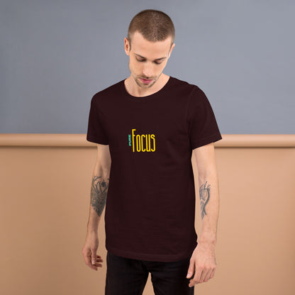 Focusline T-Shirt - Left Placement image 21: Oxblood Black version, size L with front view of the Pure Focus range.