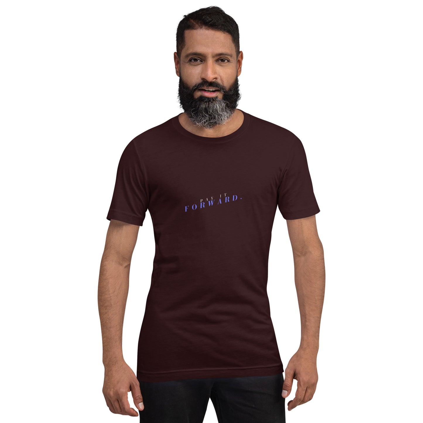 Forward Kind T-Shirt - Left Placement 78 image 37 in Brown, size M, showing front view for the Pay It Forward design.