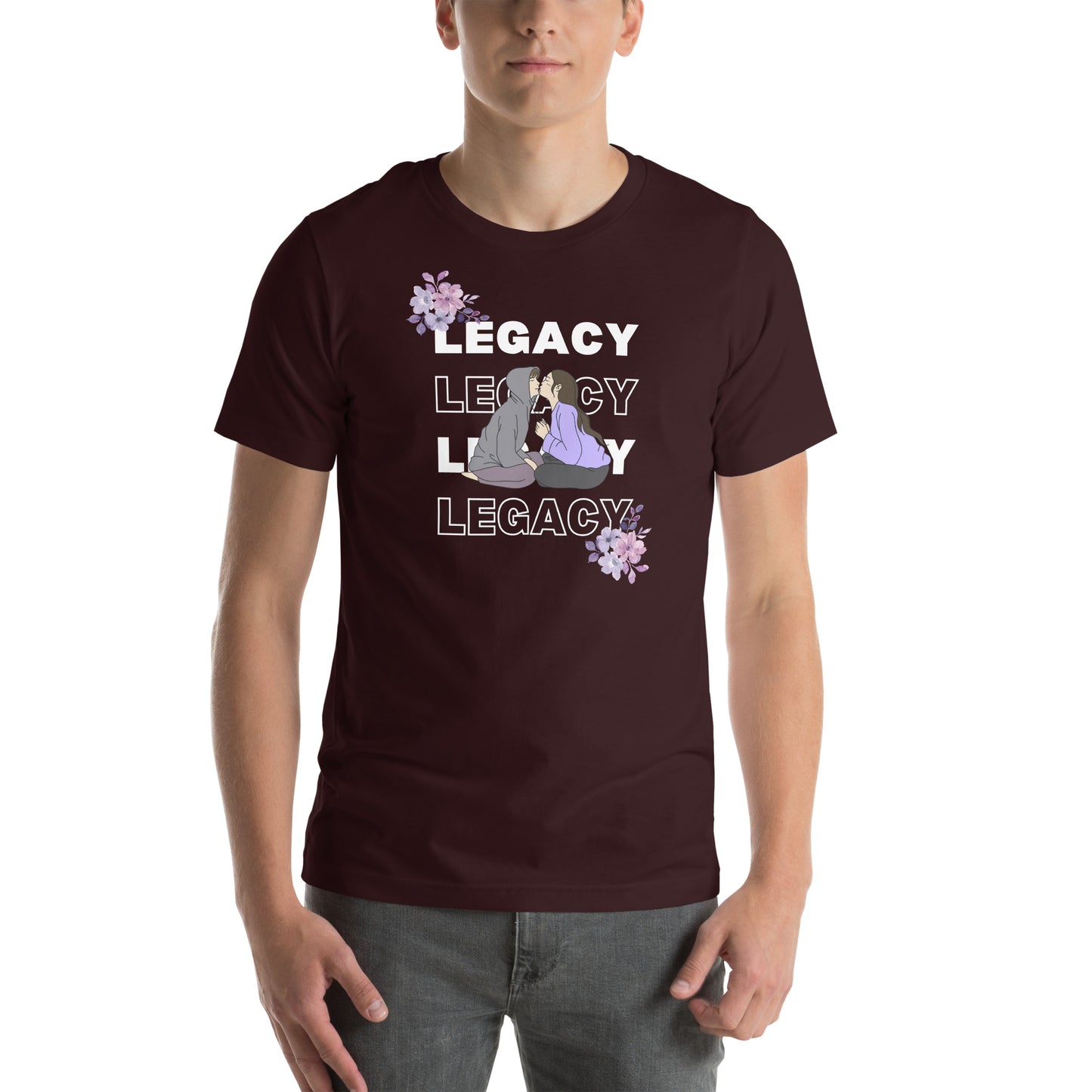 Image 17 of Team Purple Heirloom T-Shirt - Left Placement, size XS, with Legacy artwork visible in front view.