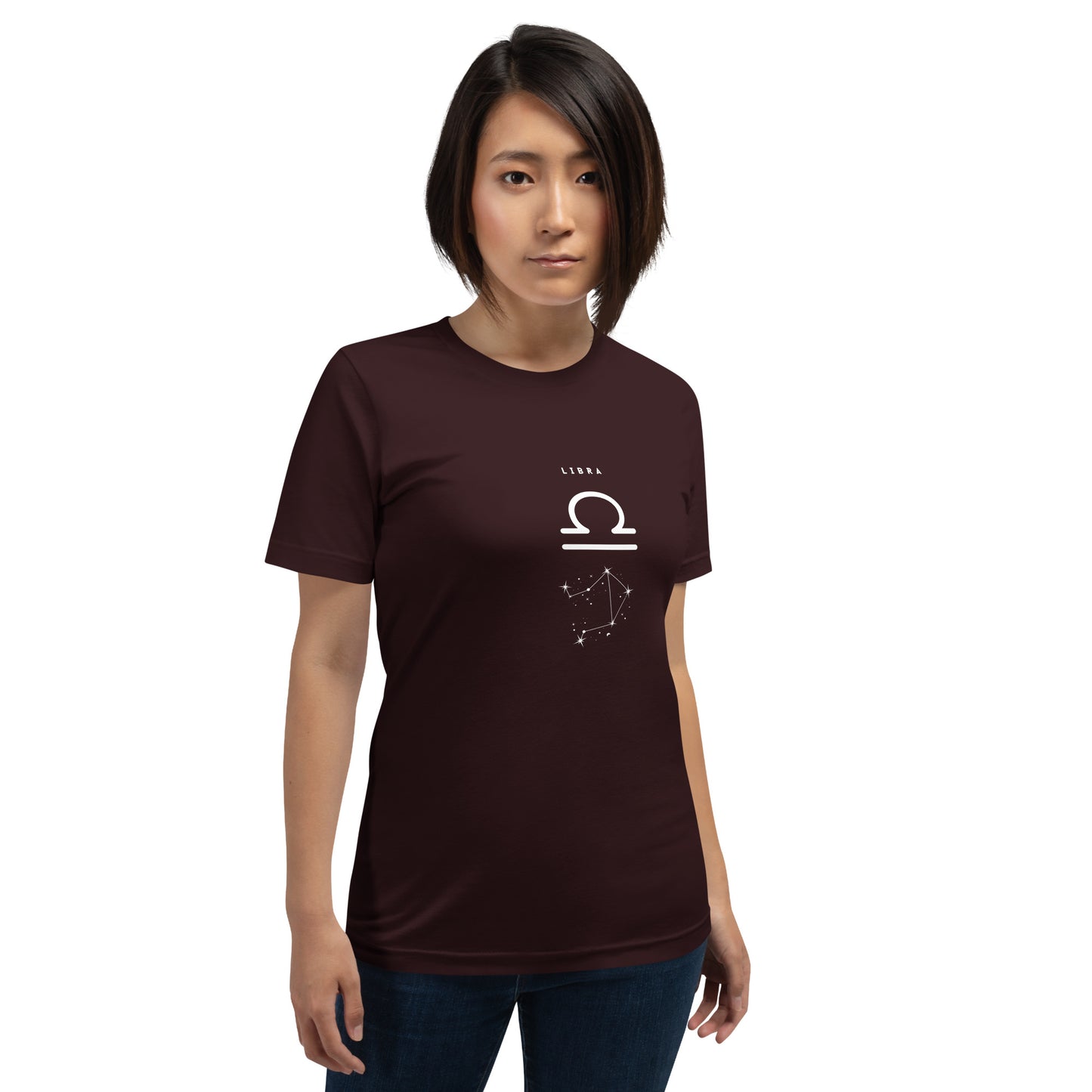 Balance Court T-Shirt - Left Placement by R.A. Apparel, image 13, front view, Oxblood Black, size L, left placement.