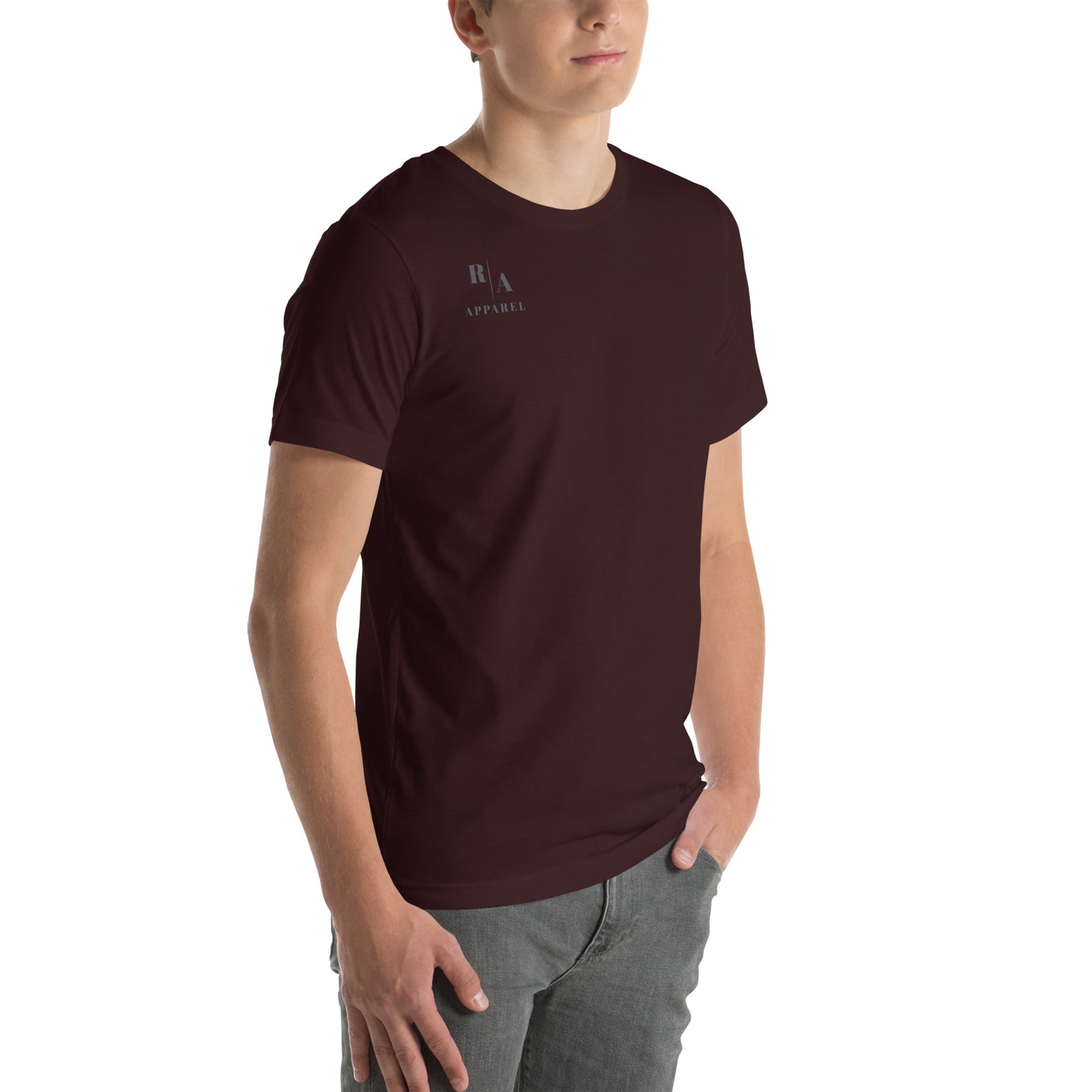 Forward Kind T-Shirt - Left Placement 77 by R.A. Apparel, image 19, front view, right-side angle, Navy, size S, left placement.
