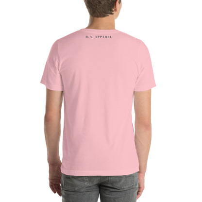 Blind Signal T-Shirt - Left Placement 40 product image 10 in Pink, size L, with back view and left placement.