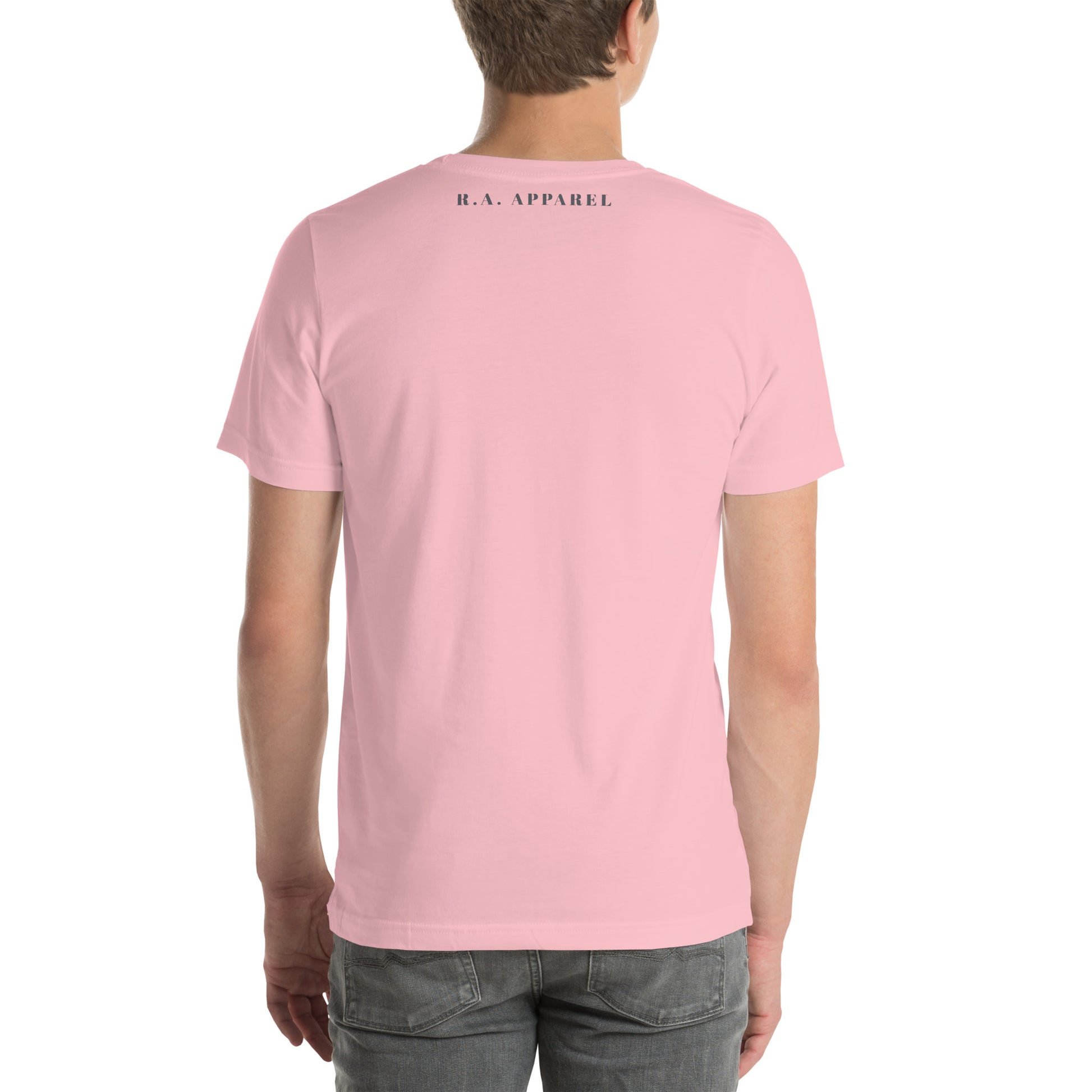 Wild Call T-Shirt - Left Placement image 10: Pink version, size L with back view of the Rawr range.
