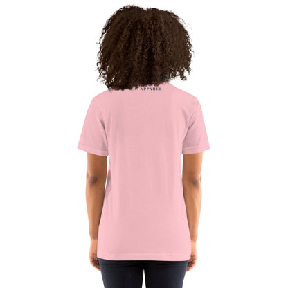 Breathing Room T-Shirt - Left Placement image 13: Heather Prism Peach version, size 3XL with back view of the Just Breathe range.