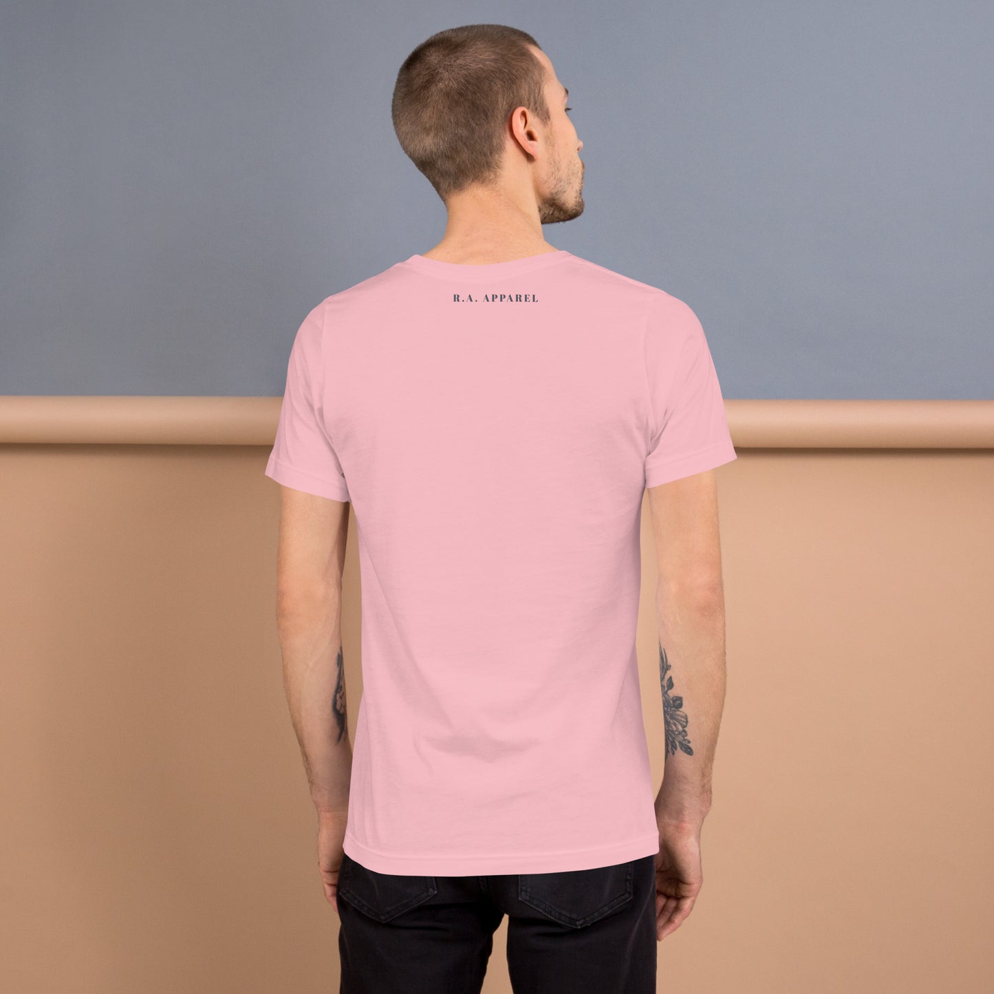 Fortitude T-Shirt - Left Placement 75 product image 14 in Light Blue, size XL, with back view and left placement.