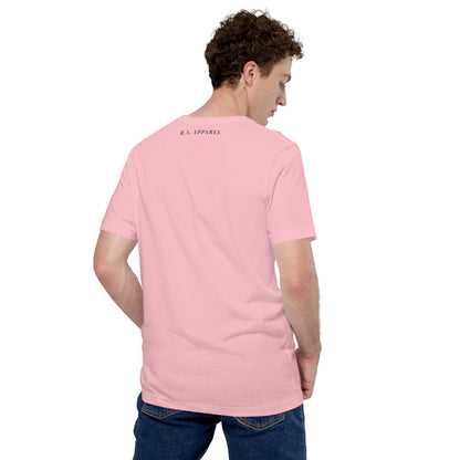 Growthline T-Shirt - Left Placement image 13: Light Blue version, size L with back view of the Growth range.
